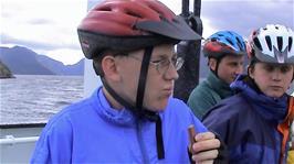 Everyone stokes up with more food on the 14:15 ferry from Sand to Ropeid